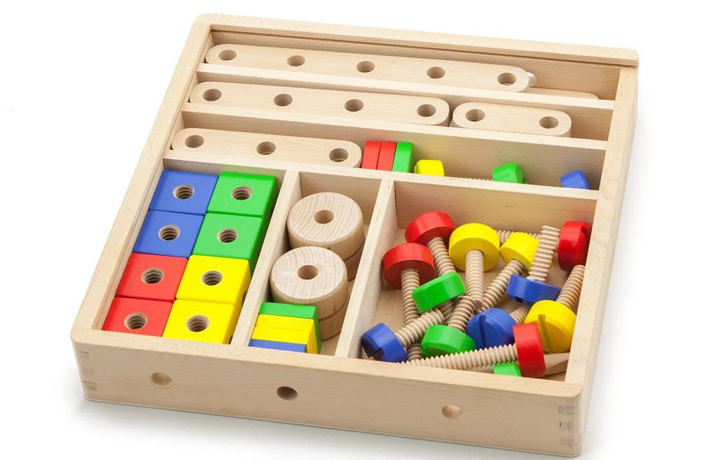 Nuts Bolts Wooden Construction Set Montessori Child Nuts Bolts Wooden Construction Set Montessori Child